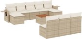 vidaXL - 11-delige - Tuinset - met - kussens - poly - rattan - beige