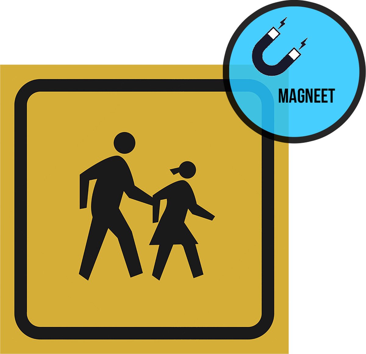 Pictogram/ magneet | Vervoer schoolkinderen/ Schoolbus | 20 x 20 cm | Gemakkelijk te verwijderen | Schookzone | Kinderen | Kids | Dikte: 0,8 mm | 1 stuk