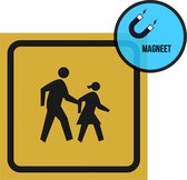 Pictogram/ magneet | Vervoer schoolkinderen/ Schoolbus | 20 x 20 cm | Gemakkelijk te verwijderen | Schookzone | Kinderen | Kids | Dikte: 0,8 mm | 1 stuk
