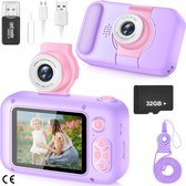 Digitale camera voor kinderen - Perfect cadeau voor jongens en meisjes van 3-10 jaar - 2,4 inch IPS-scherm, 180° draaibare lens - Ideaal kerst- of verjaardagscadeau