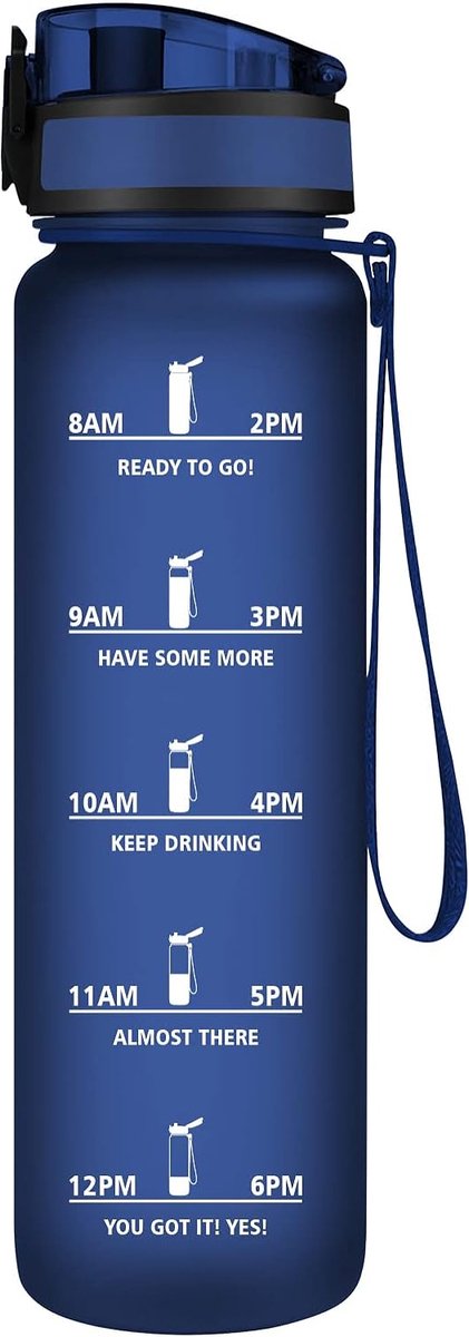 VINSUN Gourde Sport 1l Transparent - Reutilisable, Plastique Sans BPA, Étanche - Bouteille D'eau Légère Pour Velo, Randonnee, Voyage, Fitness, Camping, Travail