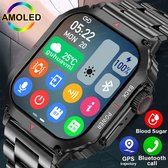 2024 Nieuwe NFC Smart Watch Mannen Amulet HD Screen Hartslag Bluetooth Call Bloedsuiker Insuline Zonder Prik Pijnloos Meten Waterdichte Gps Smartwatch