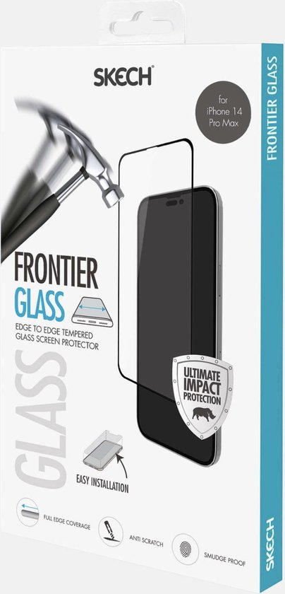 Skech Full Fit Tempered Glass Screen Protector voor Apple iPhone 14 Pro Max (Let Op: Pro Max Variant / Maat)