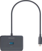 Deltaco USBC-HUB203 Hub USB-C - 4 x USB-A - 5 Gbit/s - Zwart
