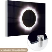 MuchoWow® Peinture sur verre 90x60 cm - Peinture acrylique sur verre - Éclipse solaire totale - Photo sur verre - Peintures