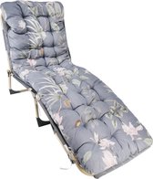 Ligkussen, ligstoel, ligstoel, 170 x 53 x 8 cm, kussens voor dekstoel, bekleding voor ligstoel, bekleding voor tuinmeubelen, met instelband, bedrukte stijlen