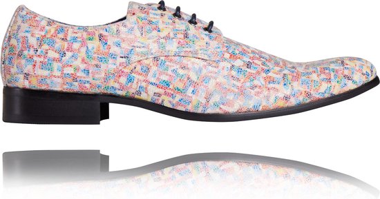 Ramblas Colora - Maat 41 - Lureaux - Kleurrijke Schoenen Voor Heren - Veterschoenen Met Print