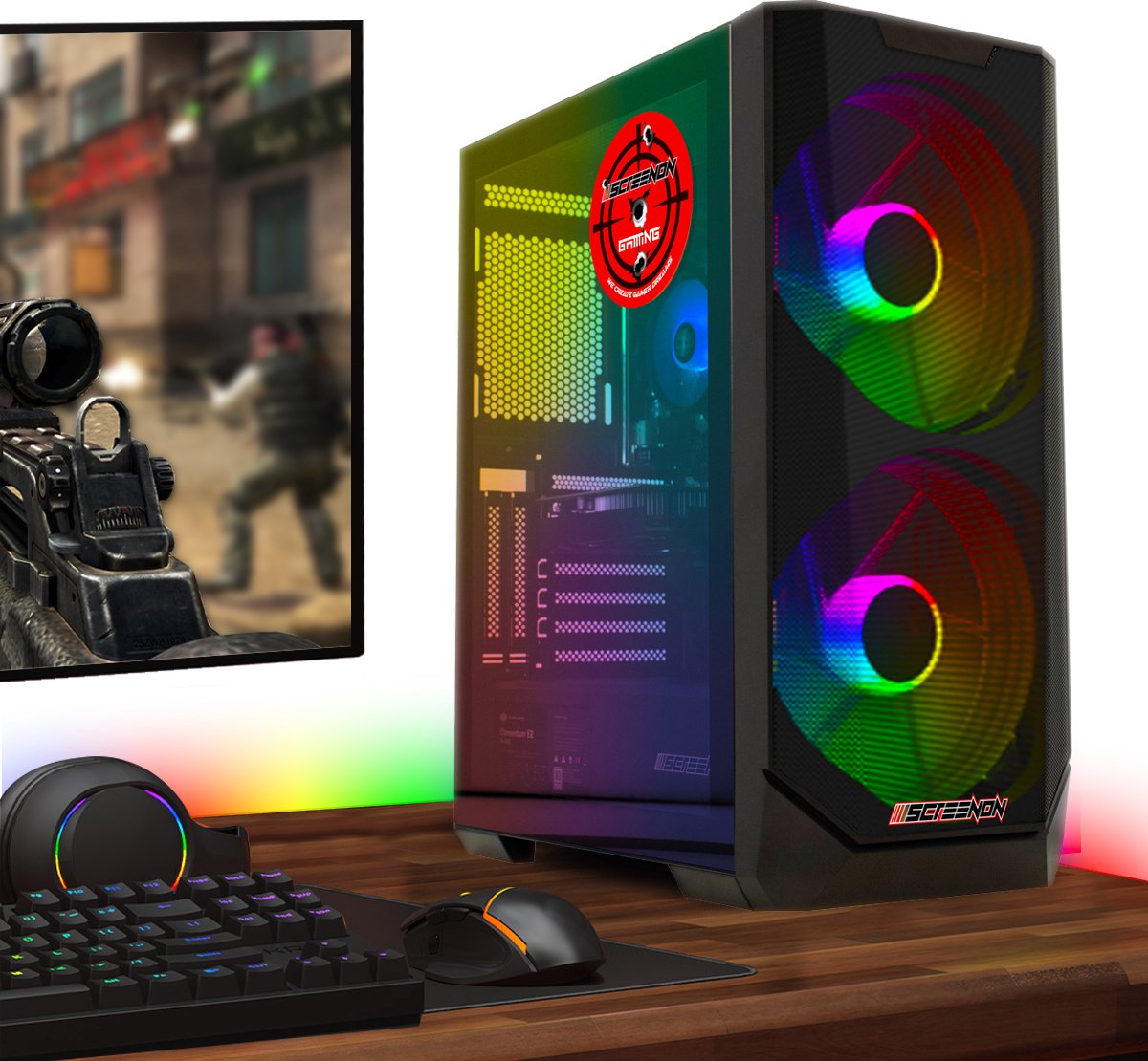 ScreenON - Game Computer / Gaming PC - Ryzen 7 8700G - 1000GB M.2 SSD - 16GB RAM - AMD Radeon 780M - Windows 11 — afbeelding 3