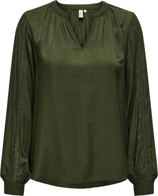 ONLY ONLPAM MELVA LS DETAIL TOP BF WVN Dames Top - Maat S