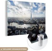 MuchoWow® Glasschilderij 120x80 cm - Schilderij acrylglas - Skyline van Londen, Verenigd Koninkrijk - Foto op glas - Schilderijen