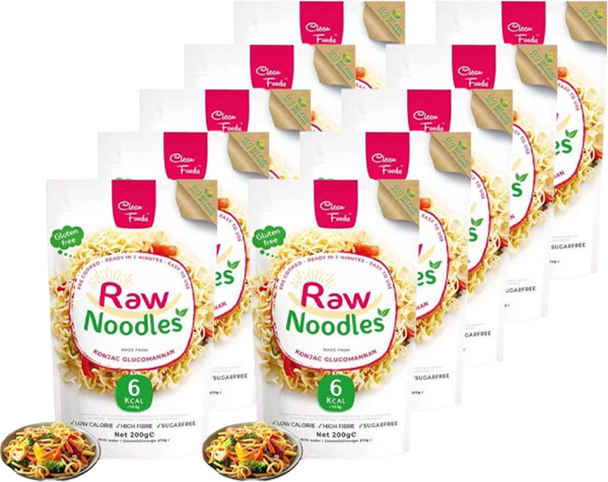 Goedkoopste Clean Foods | Raw Noodles | 10 stuks | 10 x 200 gram
