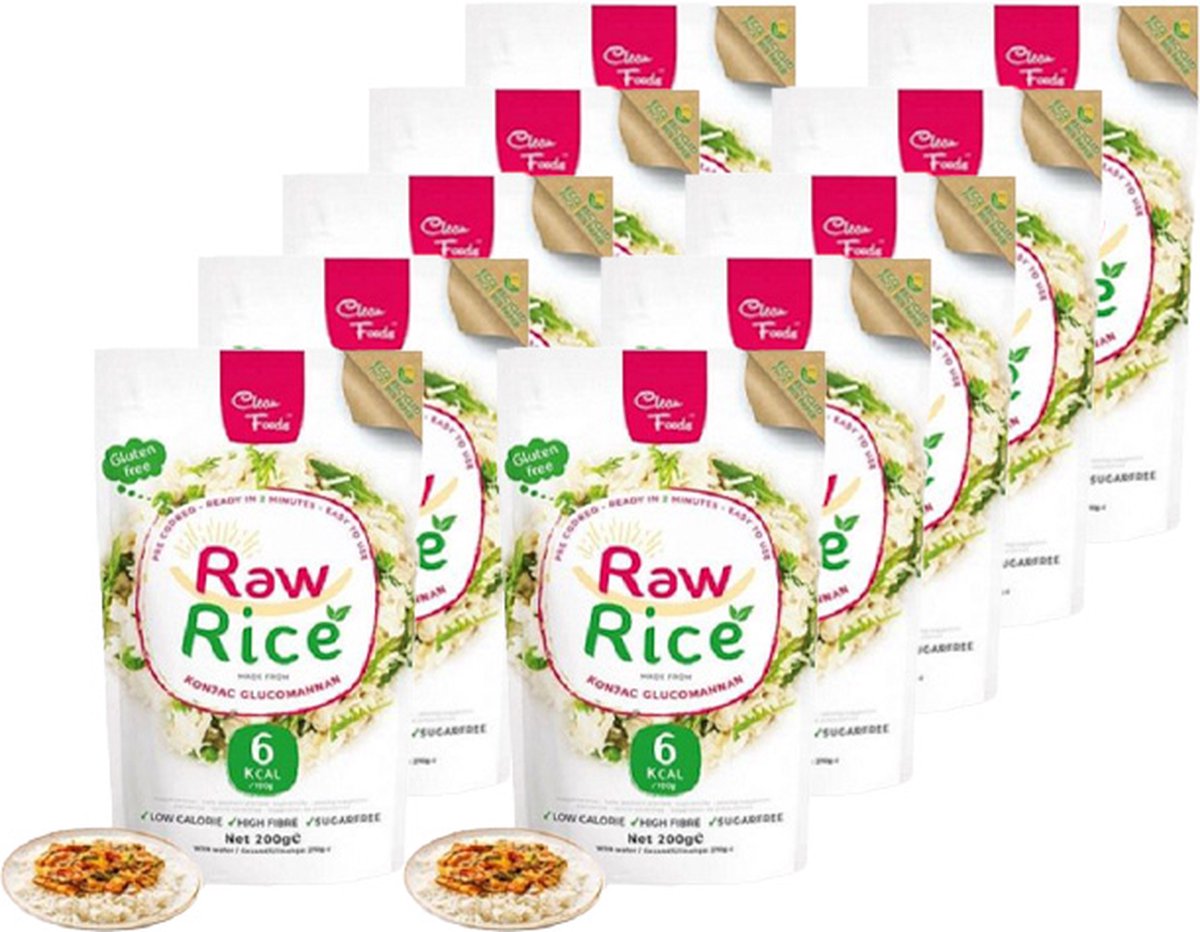 Clean Foods | Raw Rijst | 10 stuks | 10 x 200 g
