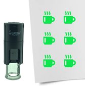 CombiCraft Stempel Koffiekop 10mm rond - groene inkt