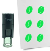 CombiCraft Stempel Koffieboon 10mm rond - groene inkt