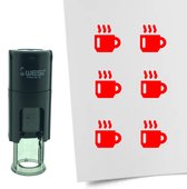 CombiCraft Stempel Koffiekop 10mm rond - rode inkt