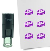 CombiCraft Stempel Broodje 10mm rond - paarse inkt
