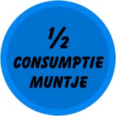 CombiCraft 1/2 consumptie munten bedrukt Ø23mm - Blauw - 100 stuks