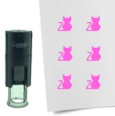 CombiCraft Stempel Kat 10mm rond - roze inkt