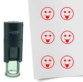 CombiCraft Stempel Smiley Grappig 10mm rond - Rode inkt