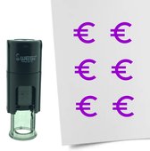 CombiCraft Stempel Euro teken 10mm rond - paarse inkt