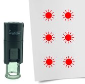 CombiCraft Stempel Zon 10mm rond - rode inkt