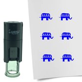 CombiCraft Stempel Olifant van de Republikeinen 10mm rond - blauwe inkt