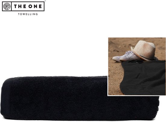 The One Towelling Classic Supersize strandlaken - Extra grote handdoek - 100% Gekamd katoen - 100 x 210 cm - Zwart