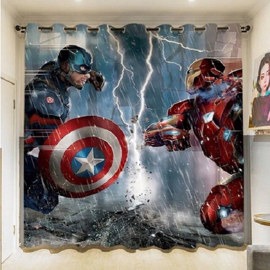Gordijn - Avengers - kant en klaar - verduisterend - 132 x 100 cm ( één geheel )