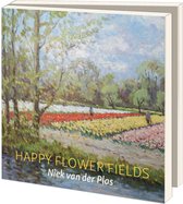 Cartes à lettres 10 pièces avec enveloppe champs de fleurs heureux - v/d plas 15x15 cm