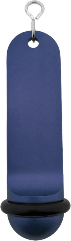 CombiCraft Big Classic Porte-clés d'hôtel en aluminium Blauw avec crochet en S torsadé - 5 pièces - vierge, sans gravure