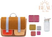 BEAU by Bo Cartable Sticky citron + Set de rentrée scolaire Une petite jolie compagnie Argent Glitter