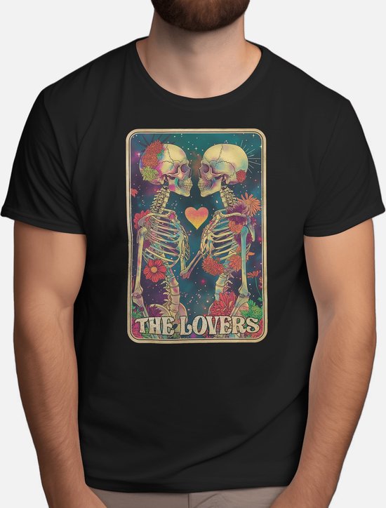 The Lovers Lovelace - T Shirt - DarkStyle - Tarot - VictorianGothic - DarkBeauty - DonkereStijl - GotischeKunst - Witchcraft - WitchyVibes - Hekserij - HekserigeVibes
