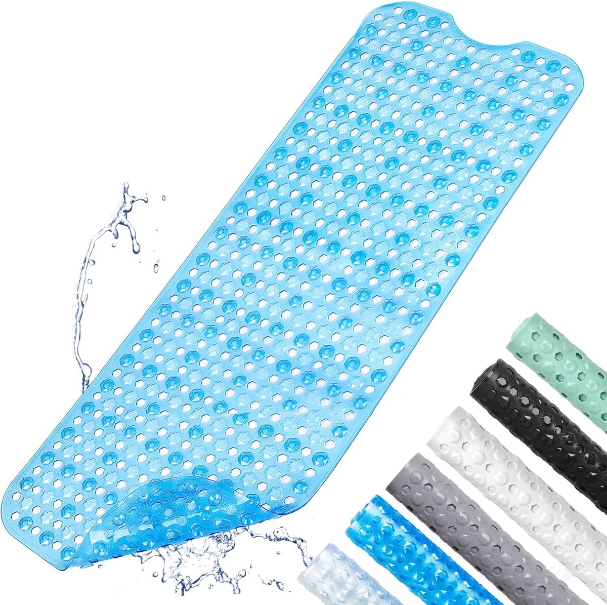 100 x 40 cm badmat antislip douchemat badmat antislip badmat machinewasbaar (transparant blauw)