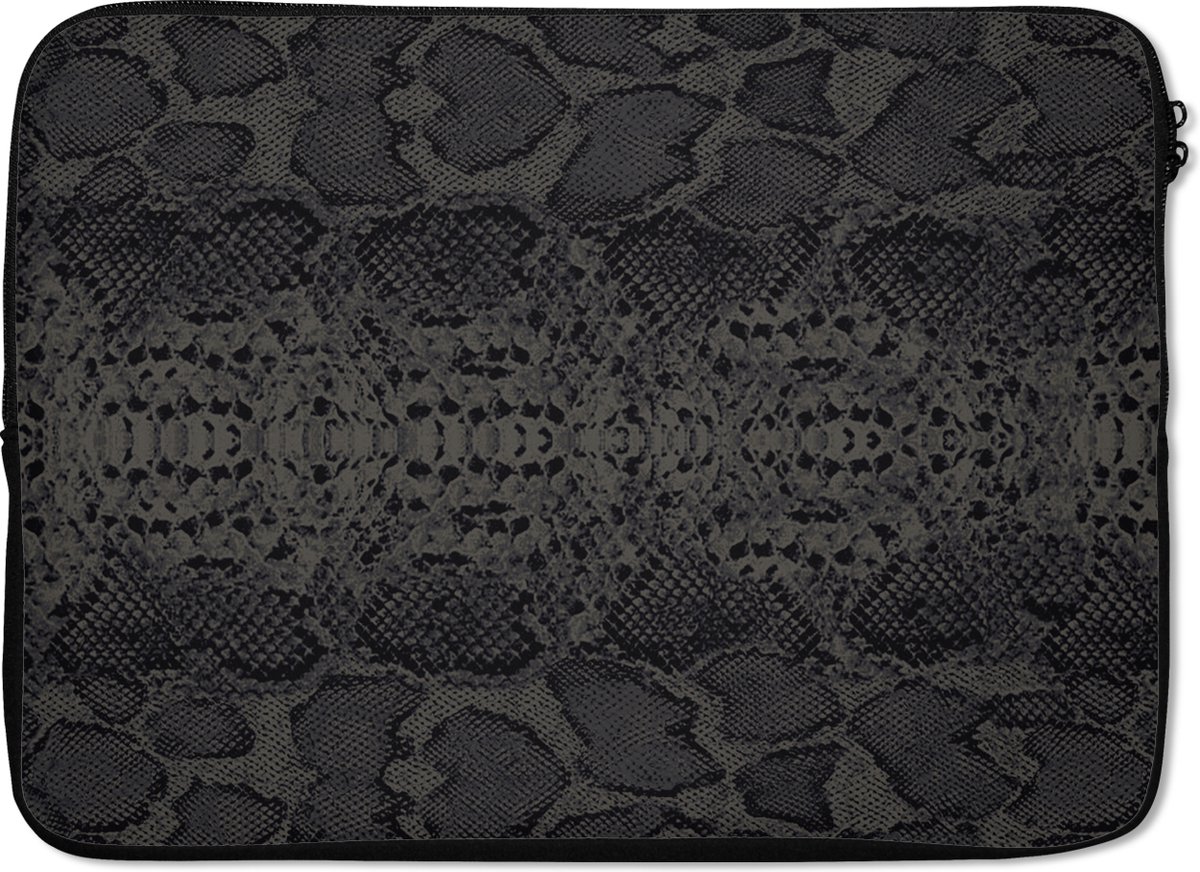 Laptophoes - Leer print - Zwart - Structuur - Slang - 14 Inch - Laptopcase - Laptop sleeve