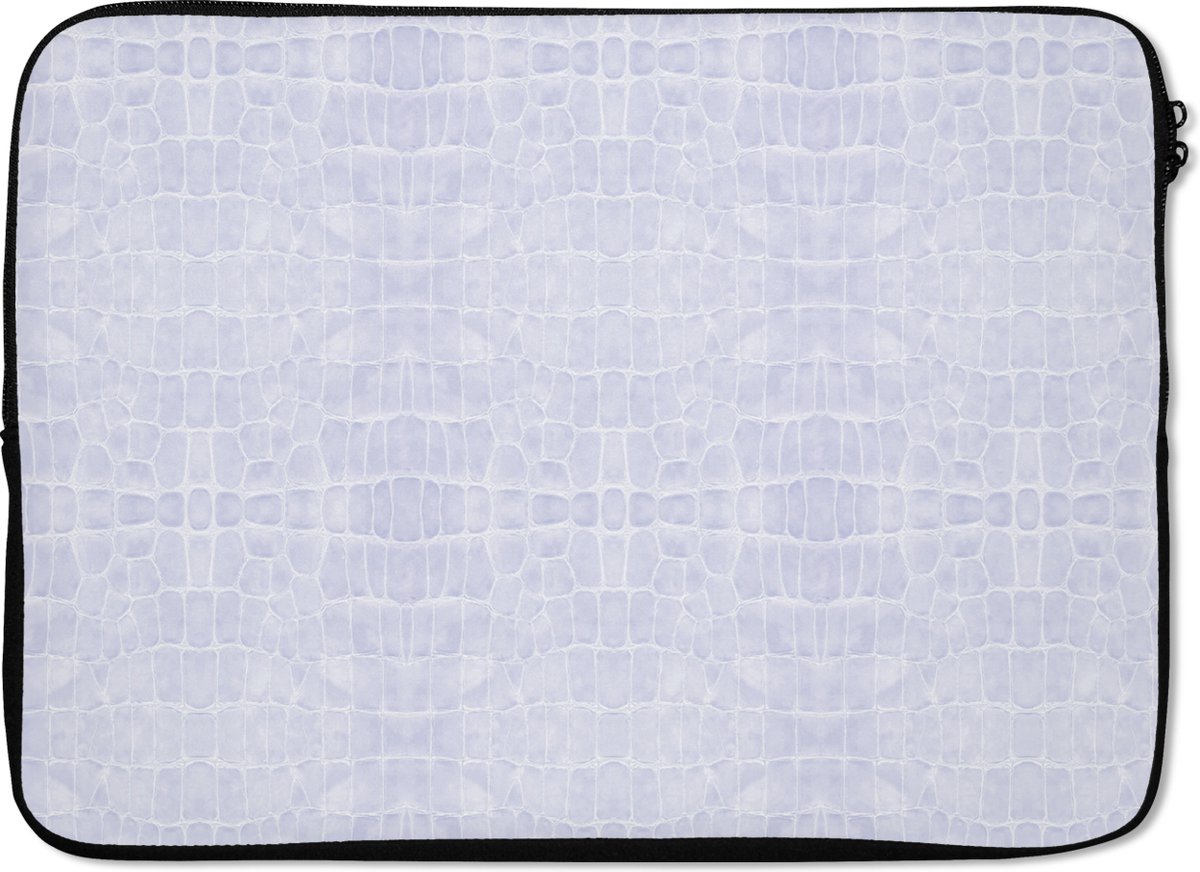 Laptophoes - Leer print - Blauw - Dieren - Laptop - 14 Inch - Laptopcase