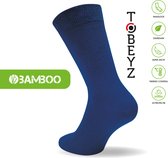 Tobeyz - Premium Quality Bamboe Sokken 80% - 3 Paar - Kleur Blauw - Maat 43/46 - Damessokken - Herensokken