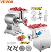 VGD - Vevor - Professioneel - Elektrische Vleesmolen - Food Chopper - Foodprocessor - Keukenapparatuur - 122 Kg/u 250 Kg/u Vleesmolen - Vleesmachine - Vlees bereiden - Gehaktmole