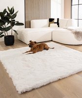 Tapis moelleux carré - Comfy Deluxe blanc 100x100 cm