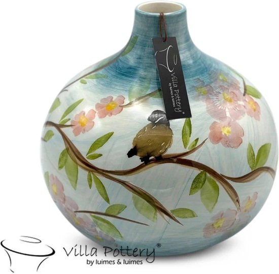 Vaas - Villa pottery - Keramiek - Decoratie - Woondecoratie - Voorjaar - Blossom 1_2 Blue
