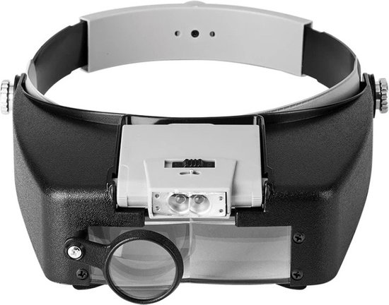 Hoofdloep Loepbril met Led Verlichting - Vergrootglas Bril - Juweliersloep - Hoofdloep - 1.5X, 8.0X