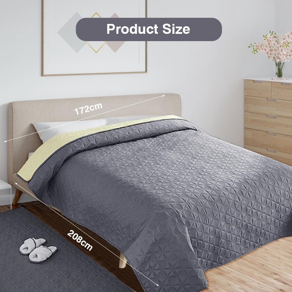 Waterdichte en ademende sprei van geborstelde microvezel TPU, dubbele deken, krasbestendig, wasbaar, beschermhoes voor honden, katten, kinderen (230 x 250 cm