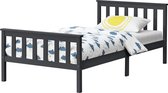 In And OutdoorMatch Houten Bed Virginia - Met Bedbodem - 90x200 cm - Wit - Snelle Montage