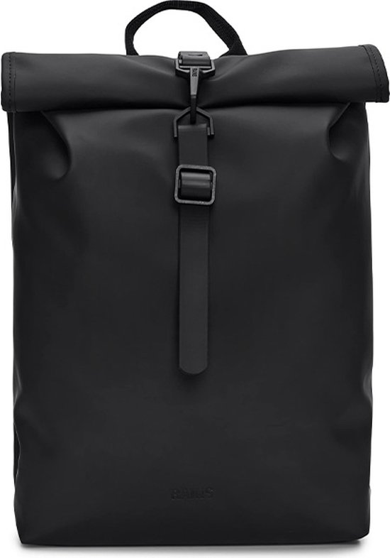 Rains Rolltop Mini W3 Unisex Rugzak - Zwart