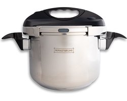 Royalty Line® PS4L Snelkookpan Inductie - 4 Liter / Ø 24cm - Snelkookpannen Voor Alle Warmtebronnen - Pressure Cooker - Instant koken - Eenhandig Mechanisme - RVS