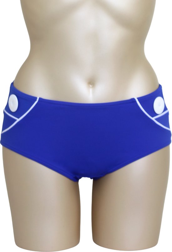 Freya - Sugar Bay - bikini broekje - blauw met witte accent en knopen - maat S / 36