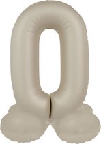 Folat - Staande folieballon Cijfer 0 Creamy Latte - 41 cm