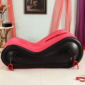 Guichet unique - Chaise sexuelle - Jouets Erotiek - Chaise sexuelle - Love chair - Menottes incluses - Pompe à air incluse - Capacité de charge jusqu'à 200 kg - Zwart/ Rouge