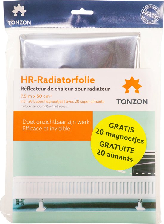 Tonzon radiatorfolie met supermagneetjes 7,5m bij 50cm