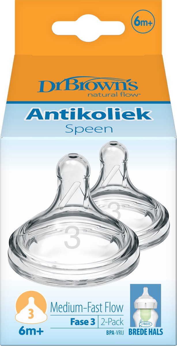 Dr. Brown's Options+ Flesspeen - Fase 3 - Brede halsfles - 2 stuks van Dr. Brown's — afbeelding 3