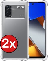 Hoesje Geschikt voor Poco M4 Pro 4G Hoesje Siliconen Shock Proof Case Hoes - Hoes Geschikt voor Xiaomi Poco M4 Pro 4G Hoes Cover Case Shockproof - Transparant - 2 PACK